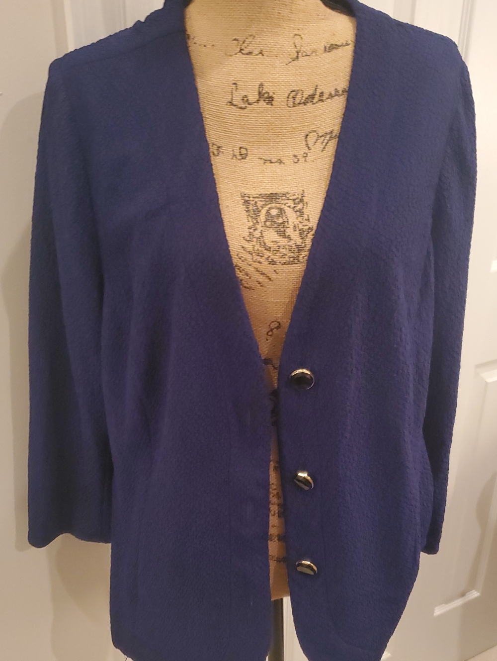 Bob Mackie Purple Button-Front Blazer Size XL
